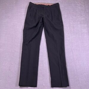 OppoSuits Slim Fit Pleated Mid Rise Dress Pants Mens 36 Black Polyester